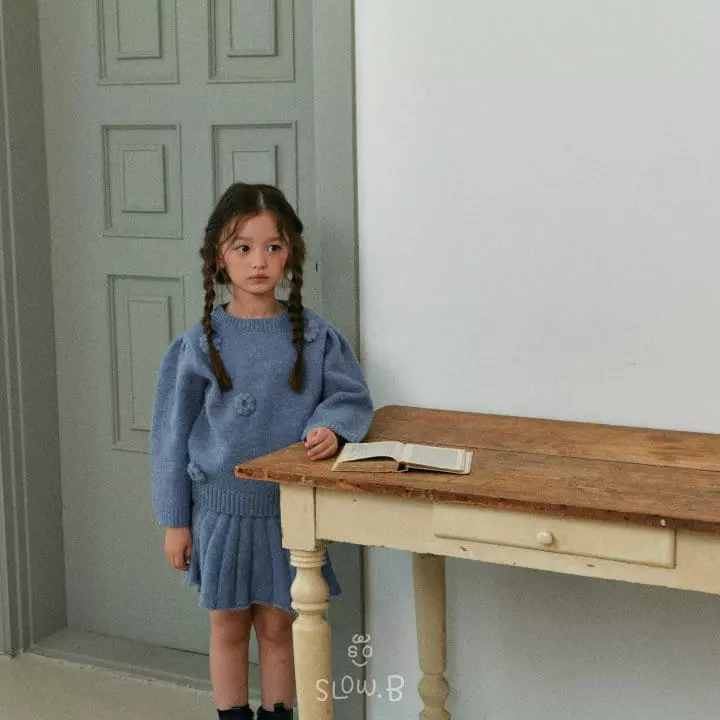 Slow B - Korean Children Fashion - #childrensboutique - Flower Knit Set UP
