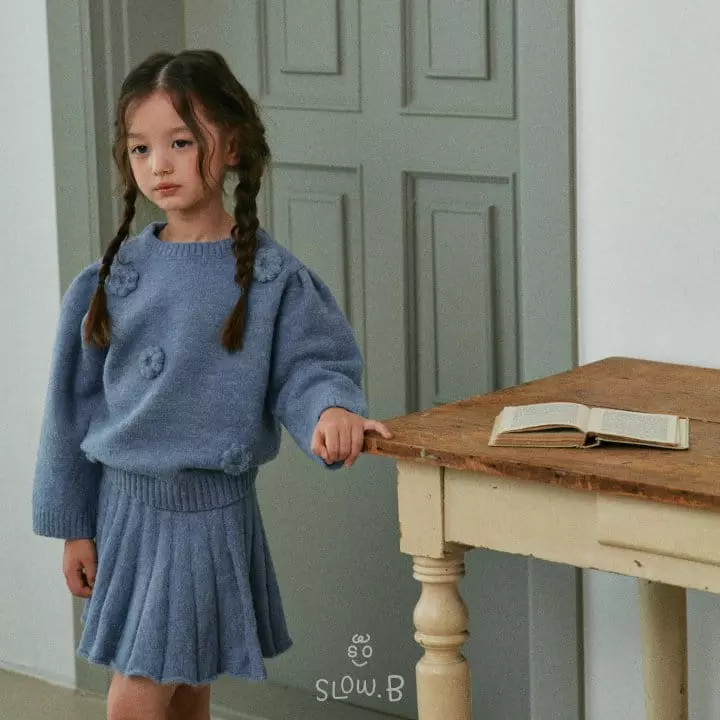 Slow B - Korean Children Fashion - #kidsstore - Flower Knit Set UP - 6
