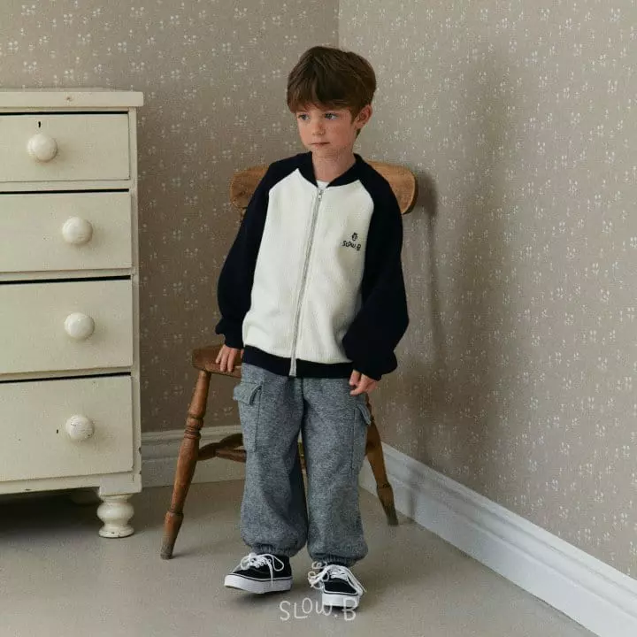 Slow B - Korean Children Fashion - #magicofchildhood - Raglan Zip-up