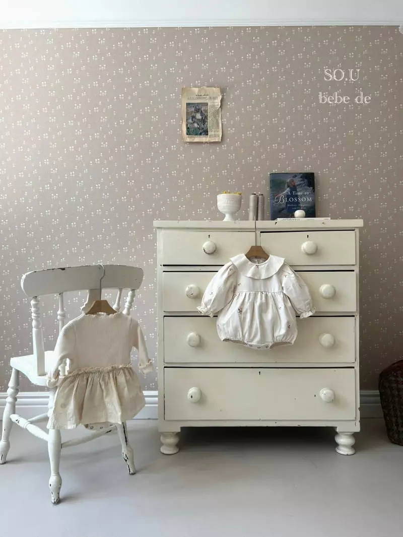 So U - Korean Baby Fashion - #babyfashion - Flower Collar Bodysuit - 6