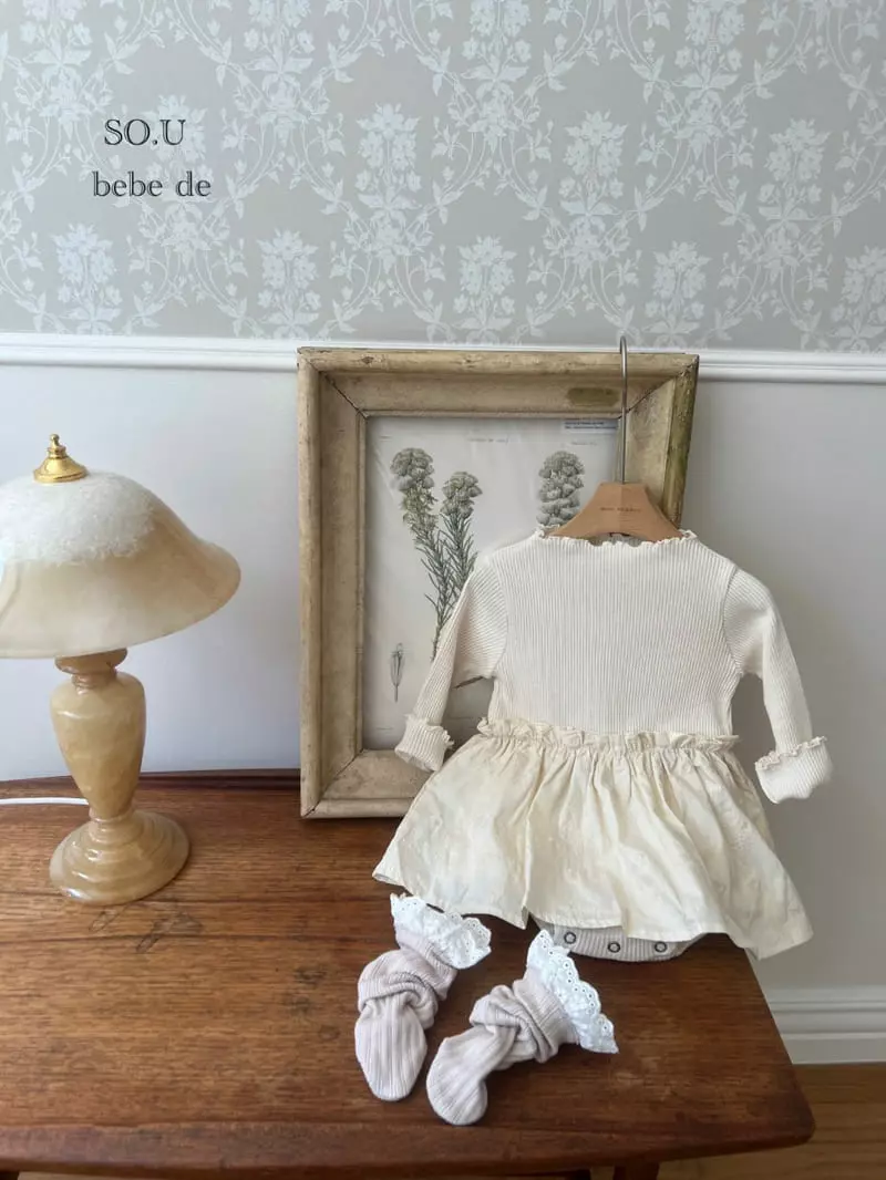 So U - Korean Baby Fashion - #babyfashion - Rib Skirt Bodysuit - 2