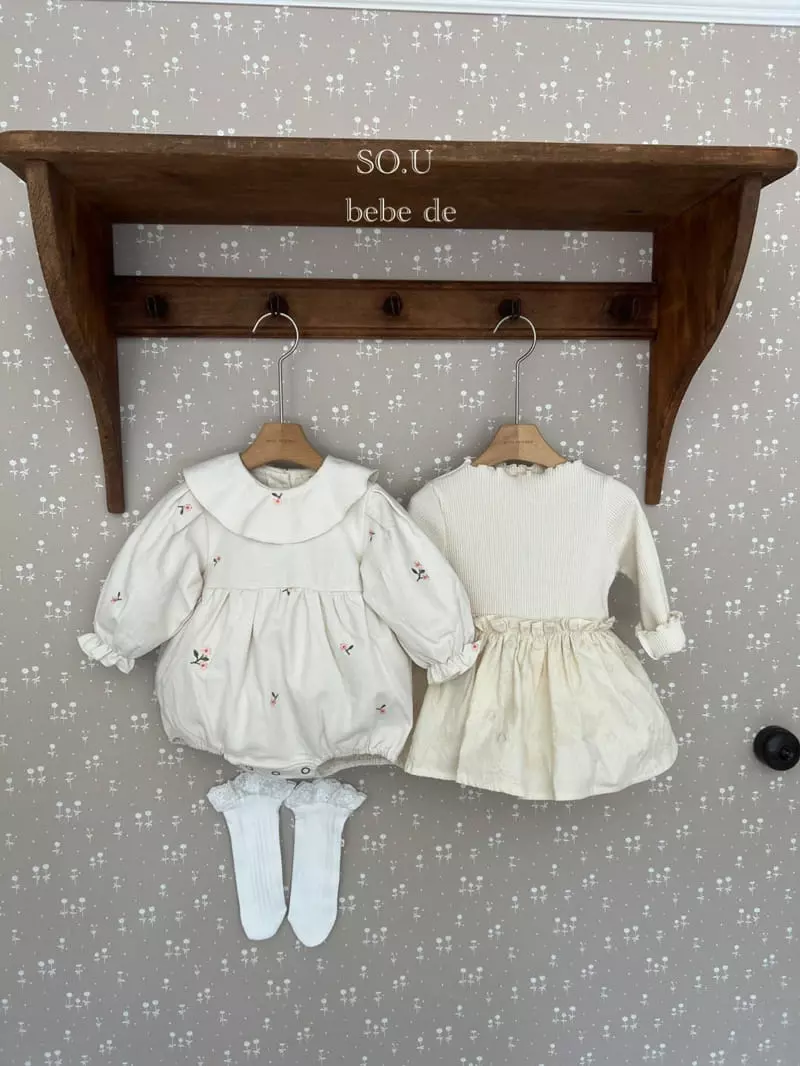 So U - Korean Baby Fashion - #babyfever - Flower Collar Bodysuit - 7