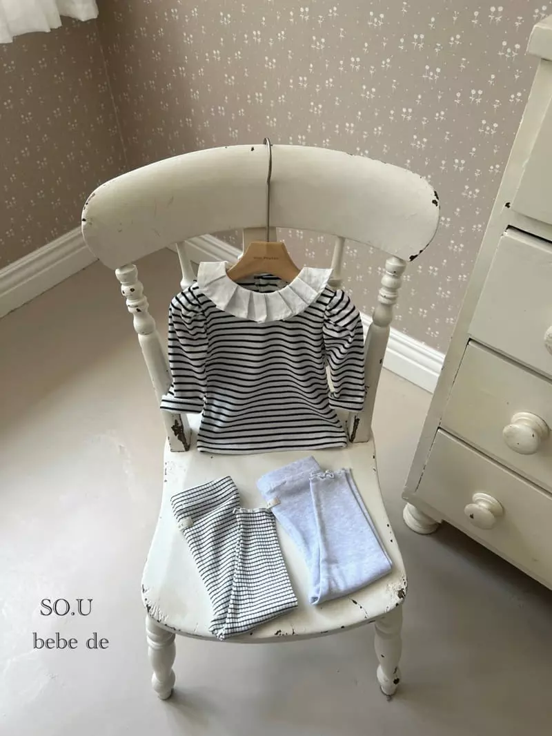 So U - Korean Baby Fashion - #babyfever - Dan Wrinkle Collar Tee - 6