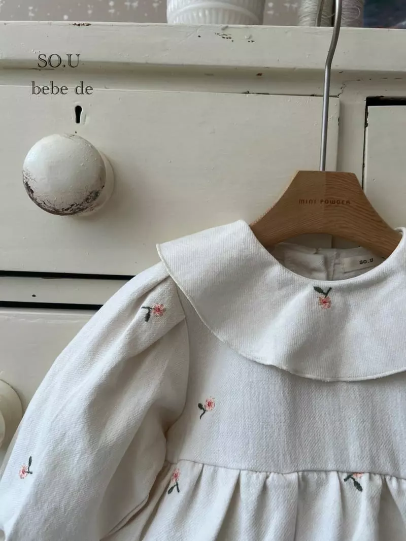 So U - Korean Baby Fashion - #babylifestyle - Flower Collar Bodysuit - 9