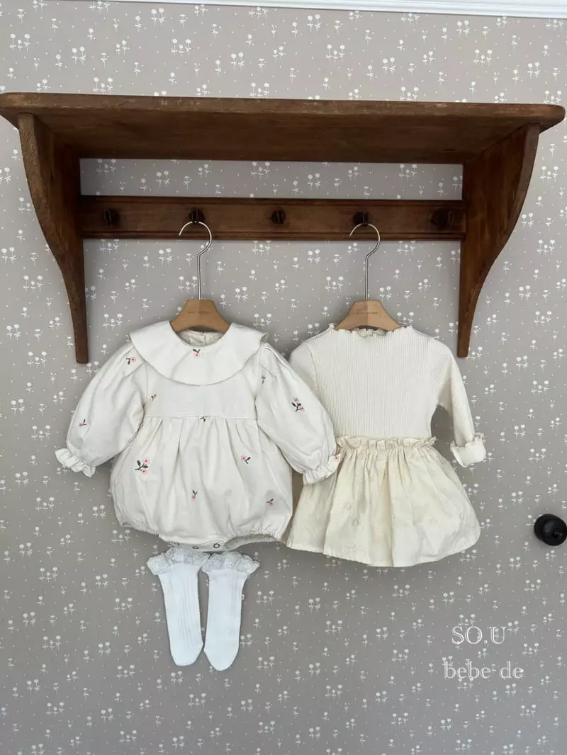 So U - Korean Baby Fashion - #babyoninstagram - Rib Skirt Bodysuit - 6