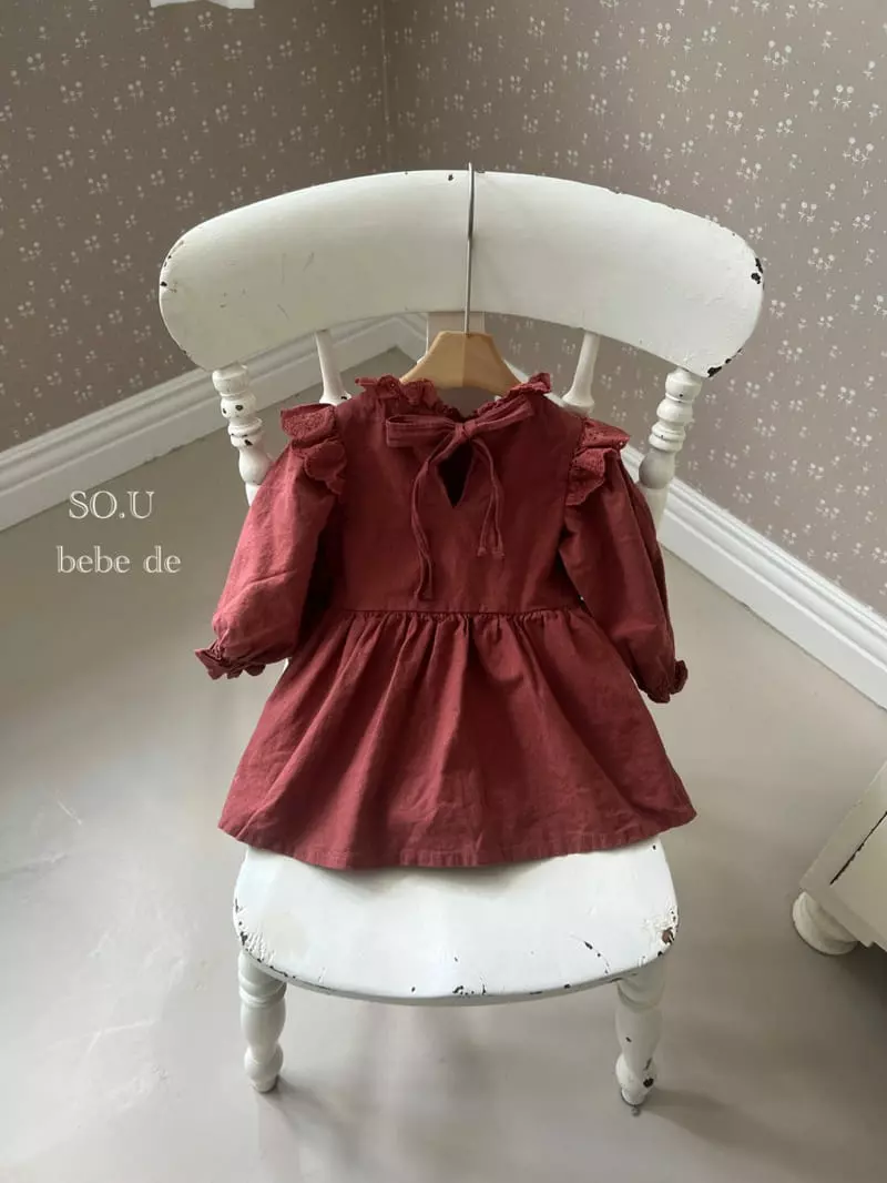 So U - Korean Baby Fashion - #babyootd - Lace Wing Ribbon Bodysuit - 2