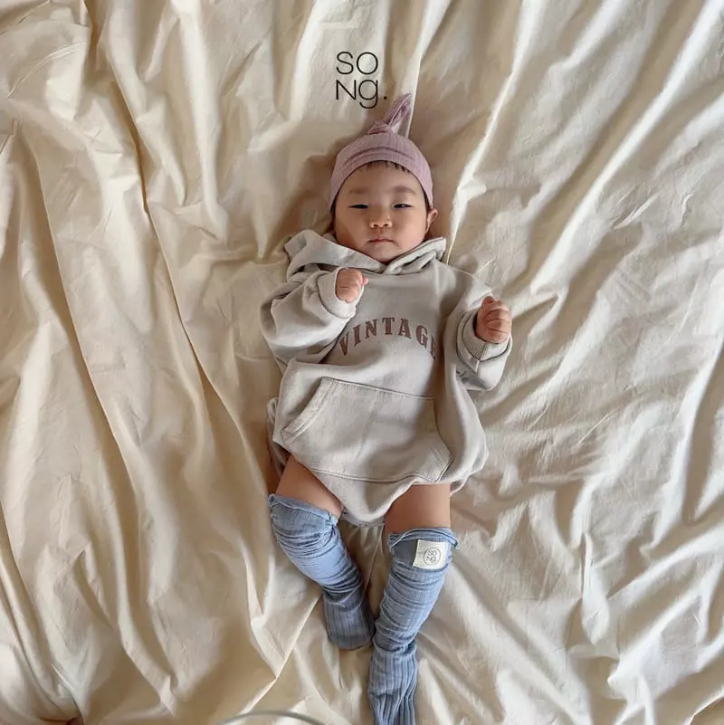 Song - Korean Baby Fashion - #babywear - Vintage Hoody Bodysuit - 11