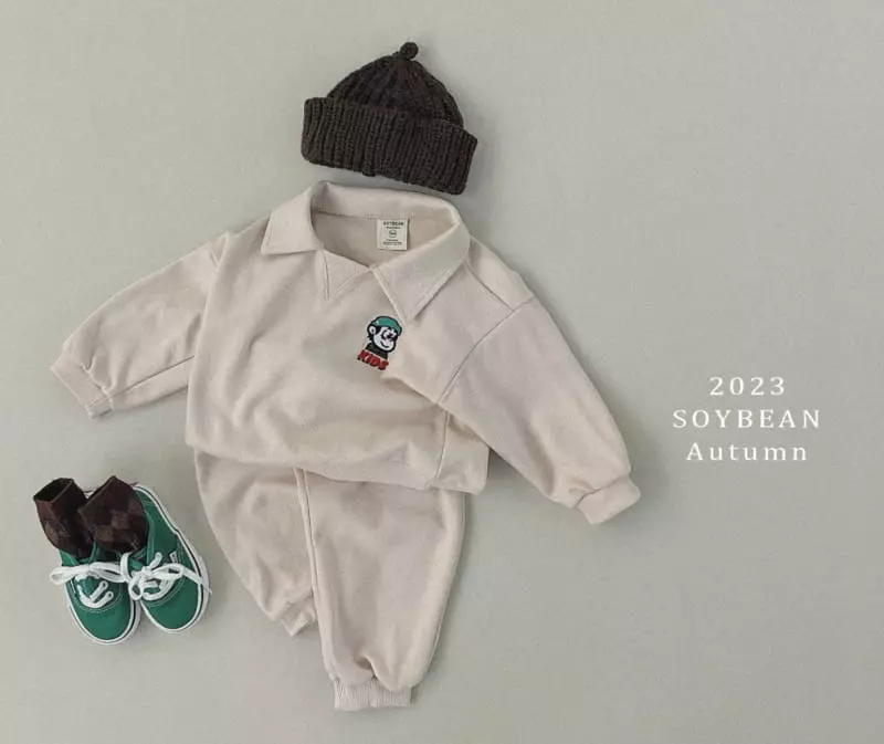 Soybean - Korean Children Fashion - #childofig - Kid Collar Top Bottom Set - 10