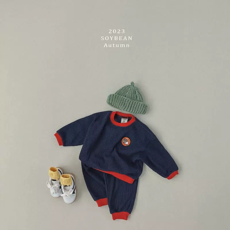 Soybean - Korean Children Fashion - #childofig - Waffle Patch Top Bottom Set - 5
