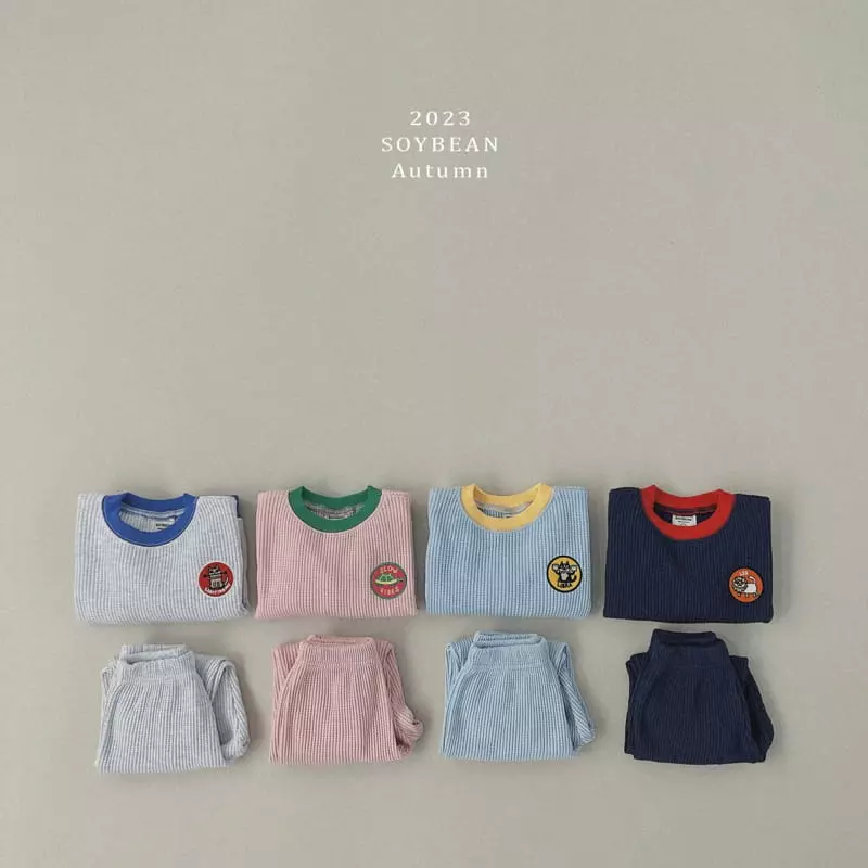 Soybean - Korean Children Fashion - #childofig - Waffle Patch Top Bottom Set - 6