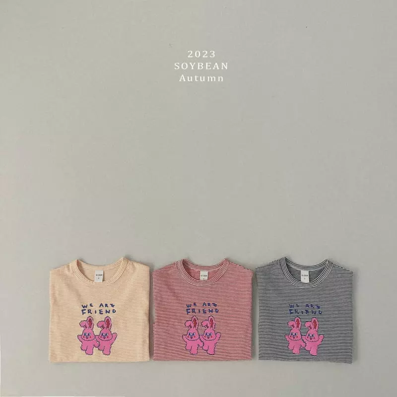 Soybean - Korean Children Fashion - #childofig - Bunny Stripes Tee - 5