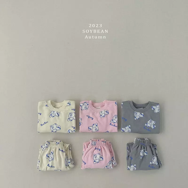 Soybean - Korean Children Fashion - #childrensboutique - Run Run Top Bottom Set - 8