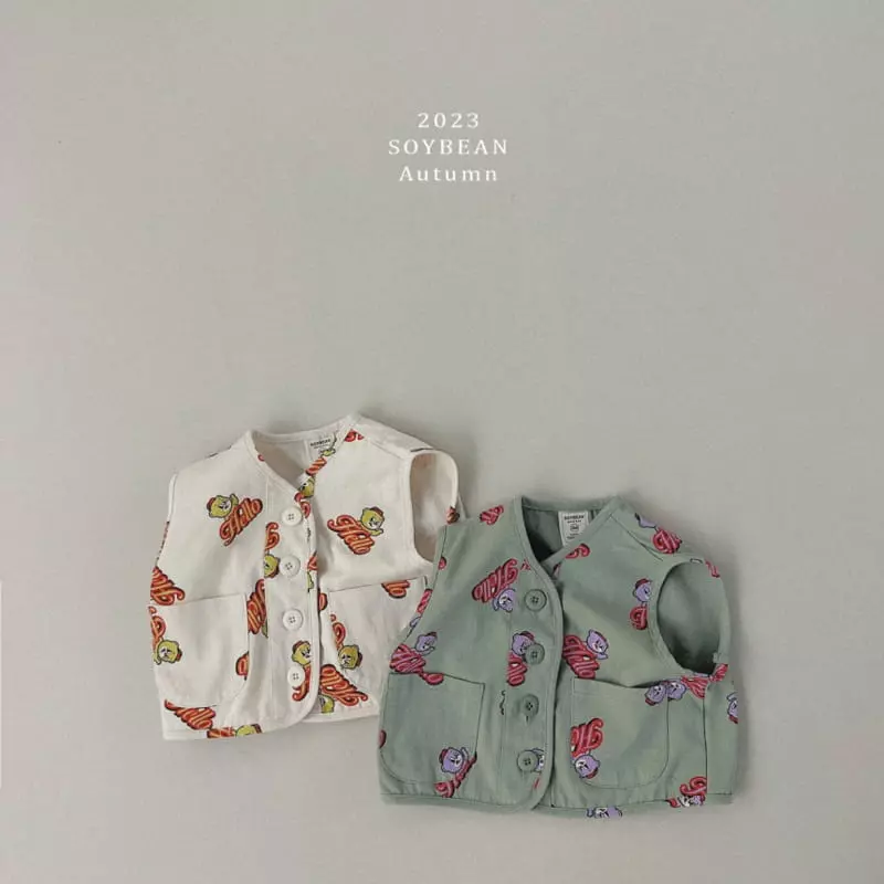 Soybean - Korean Children Fashion - #designkidswear - Hello Bear Top Bottom Set - 8