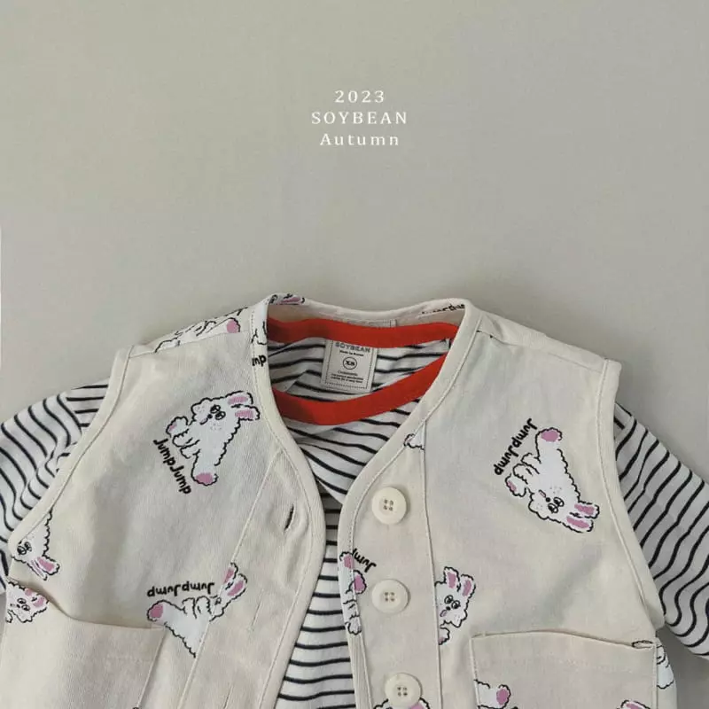 Soybean - Korean Children Fashion - #designkidswear - Jump Bunny Top Bottom Set - 7