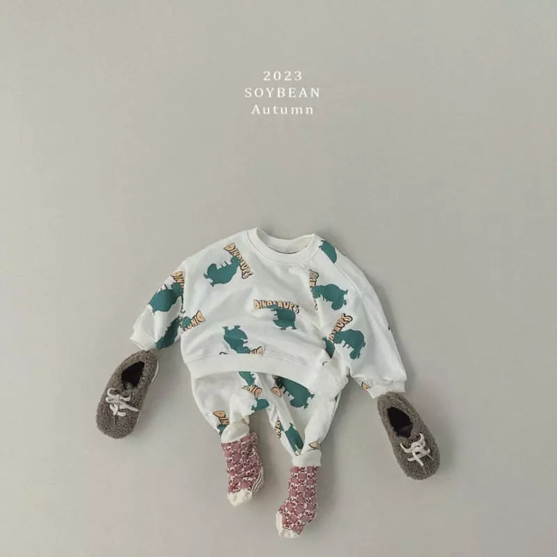 Soybean - Korean Children Fashion - #designkidswear - Dino Top Bottom Set - 3