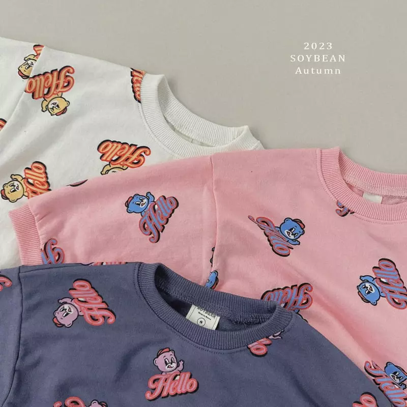 Soybean - Korean Children Fashion - #designkidswear - Hello Bear Top Bottom Set - 6