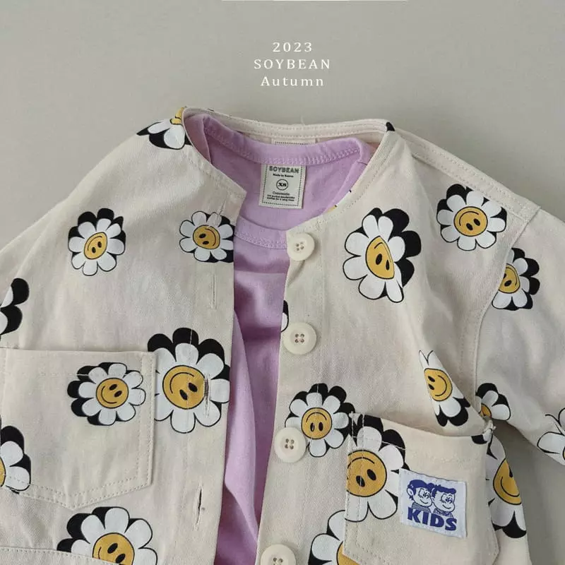 Soybean - Korean Children Fashion - #discoveringself - Flower Smile Top Bottom Set - 8