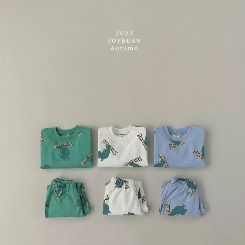 Soybean - Korean Children Fashion - #fashionkids - Dino Top Bottom Set - 5