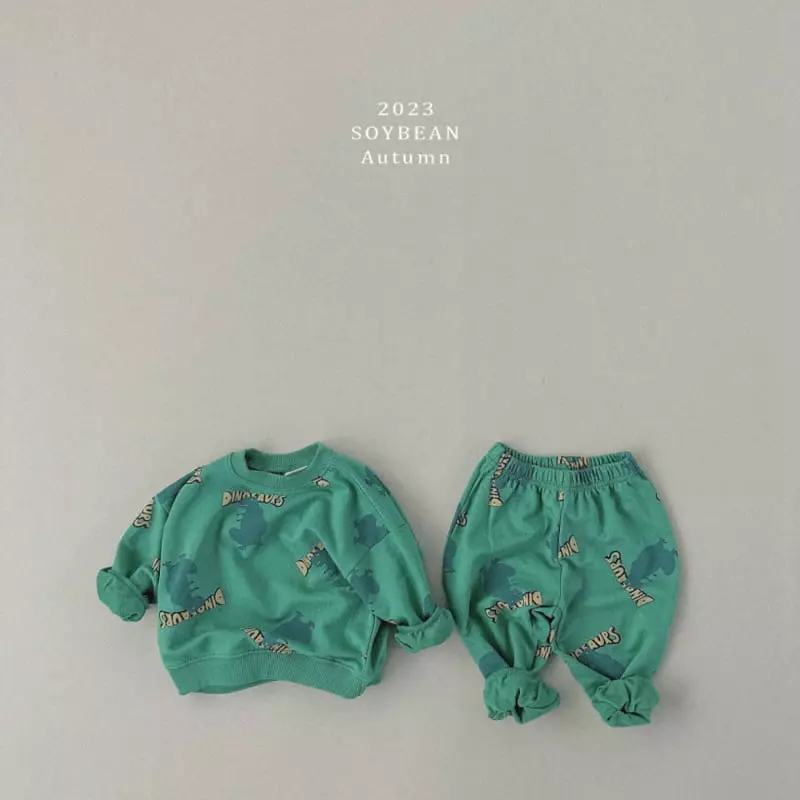 Soybean - Korean Children Fashion - #kidsshorts - Dino Top Bottom Set - 6