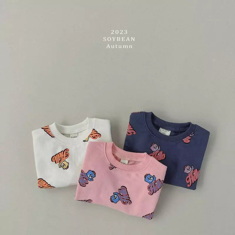 Soybean - Korean Children Fashion - #kidsstore - Hello Bear Top Bottom Set - 10