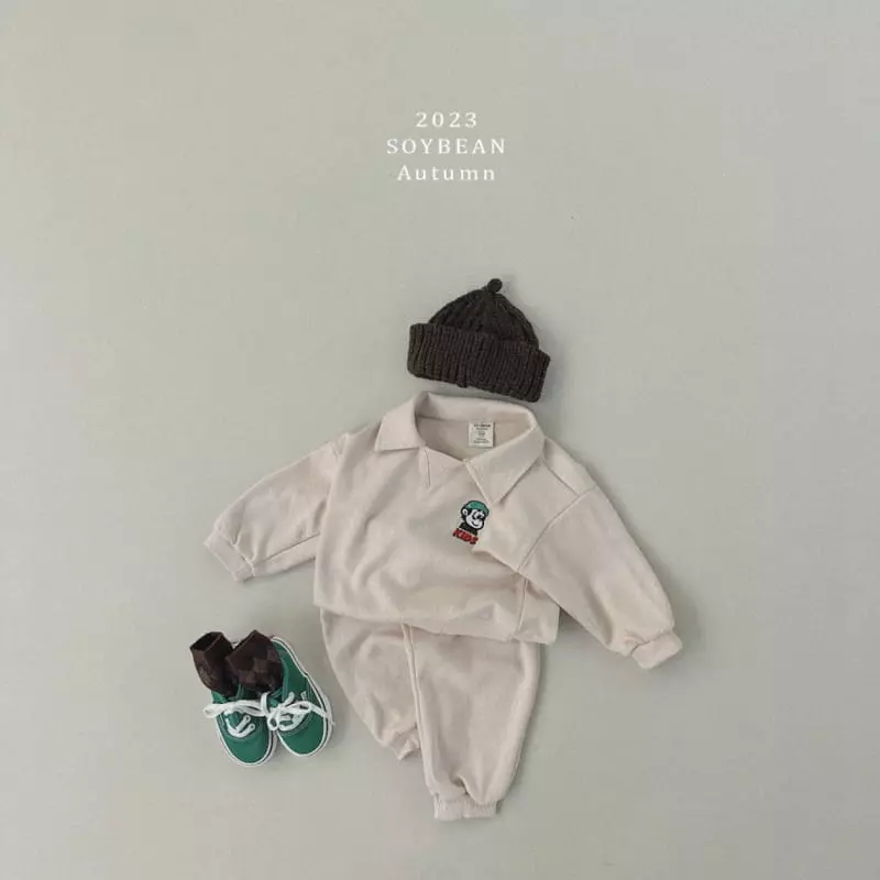 Soybean - Korean Children Fashion - #kidsstore - Kid Collar Top Bottom Set - 4