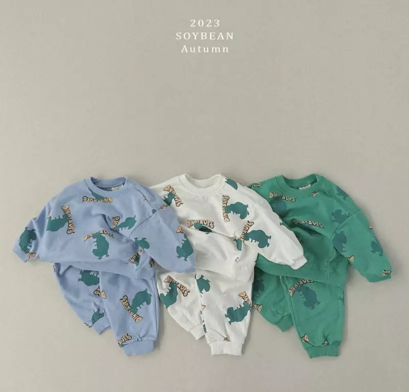 Soybean - Korean Children Fashion - #littlefashionista - Dino Top Bottom Set - 10
