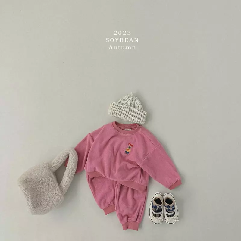 Soybean - Korean Children Fashion - #littlefashionista - Bear Terry Top Bottom Set - 4