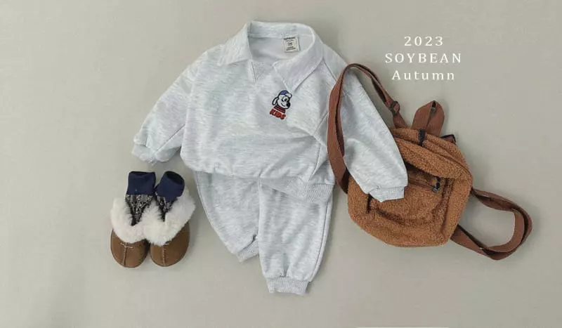 Soybean - Korean Children Fashion - #minifashionista - Kid Collar Top Bottom Set - 8