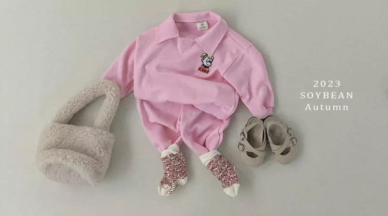 Soybean - Korean Children Fashion - #prettylittlegirls - Kid Collar Top Bottom Set - 9