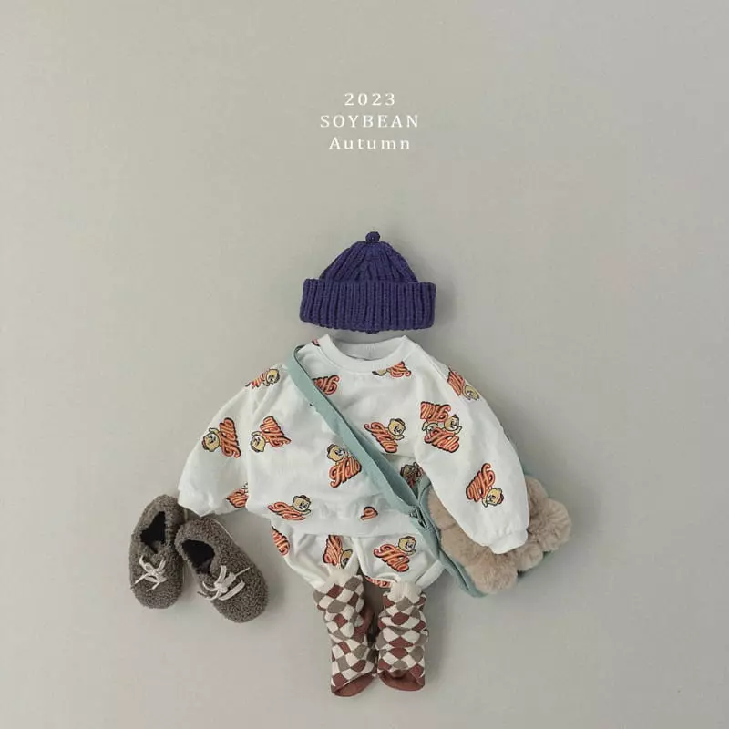 Soybean - Korean Children Fashion - #prettylittlegirls - Hello Bear Top Bottom Set - 2