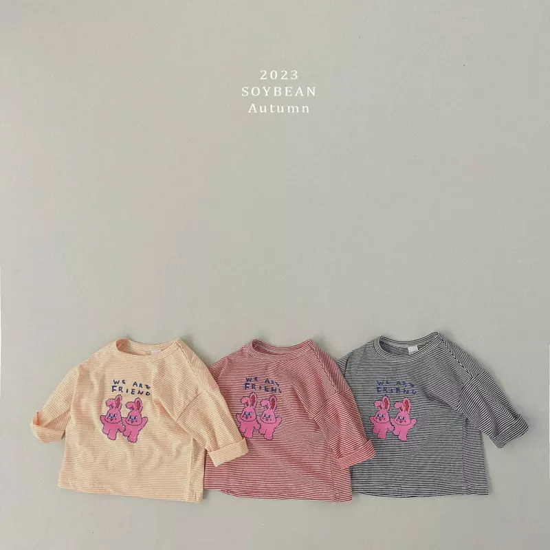 Soybean - Korean Children Fashion - #prettylittlegirls - Bunny Stripes Tee