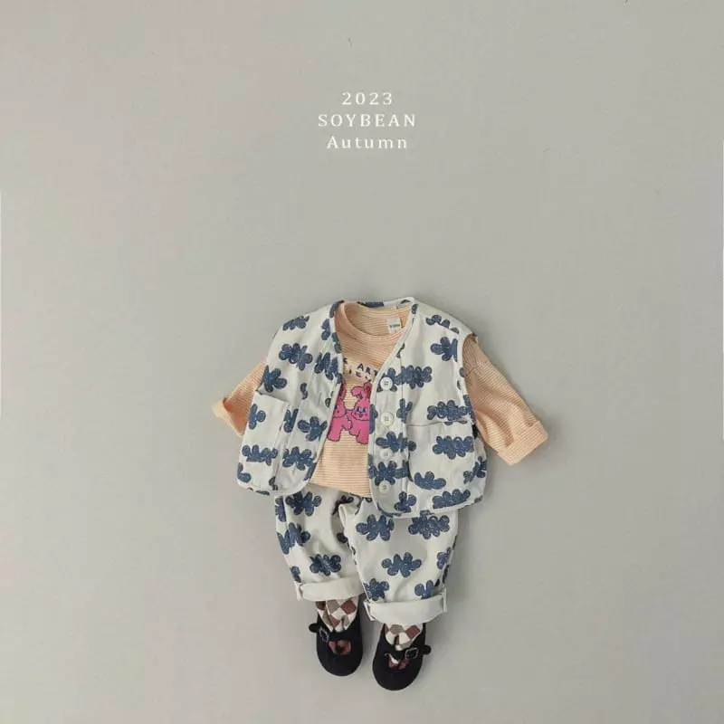 Soybean - Korean Children Fashion - #stylishchildhood - Cloud Letter Top Bottom Set - 3