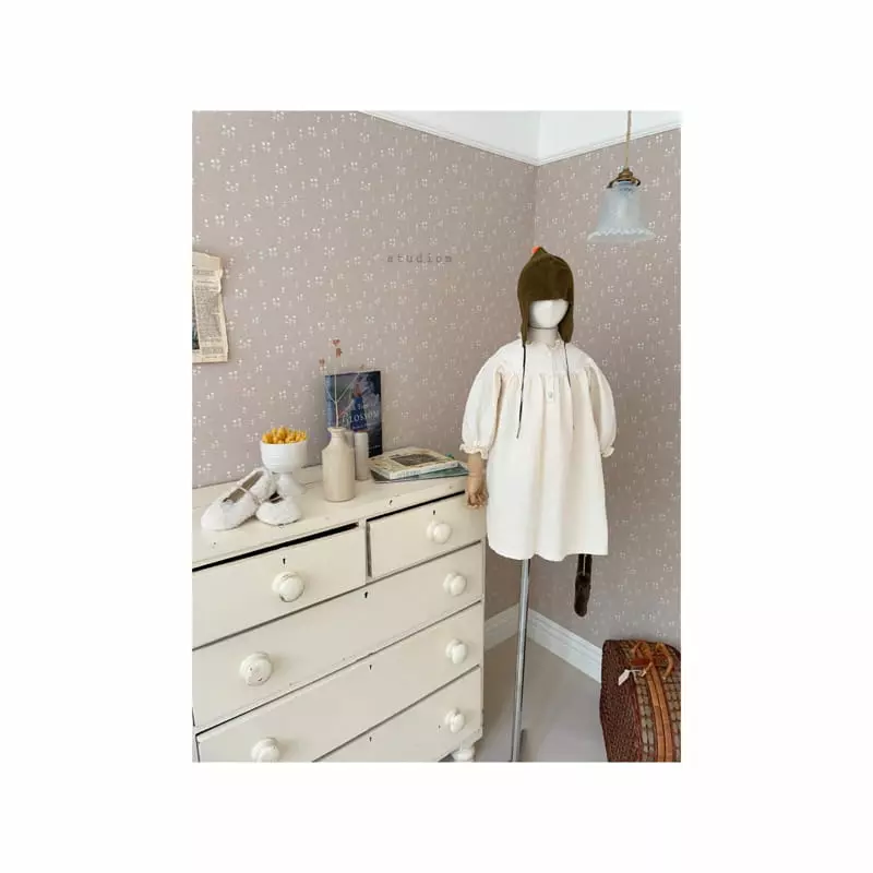 Studio M - Korean Children Fashion - #designkidswear - Cream Embrodiery One-piece - 2