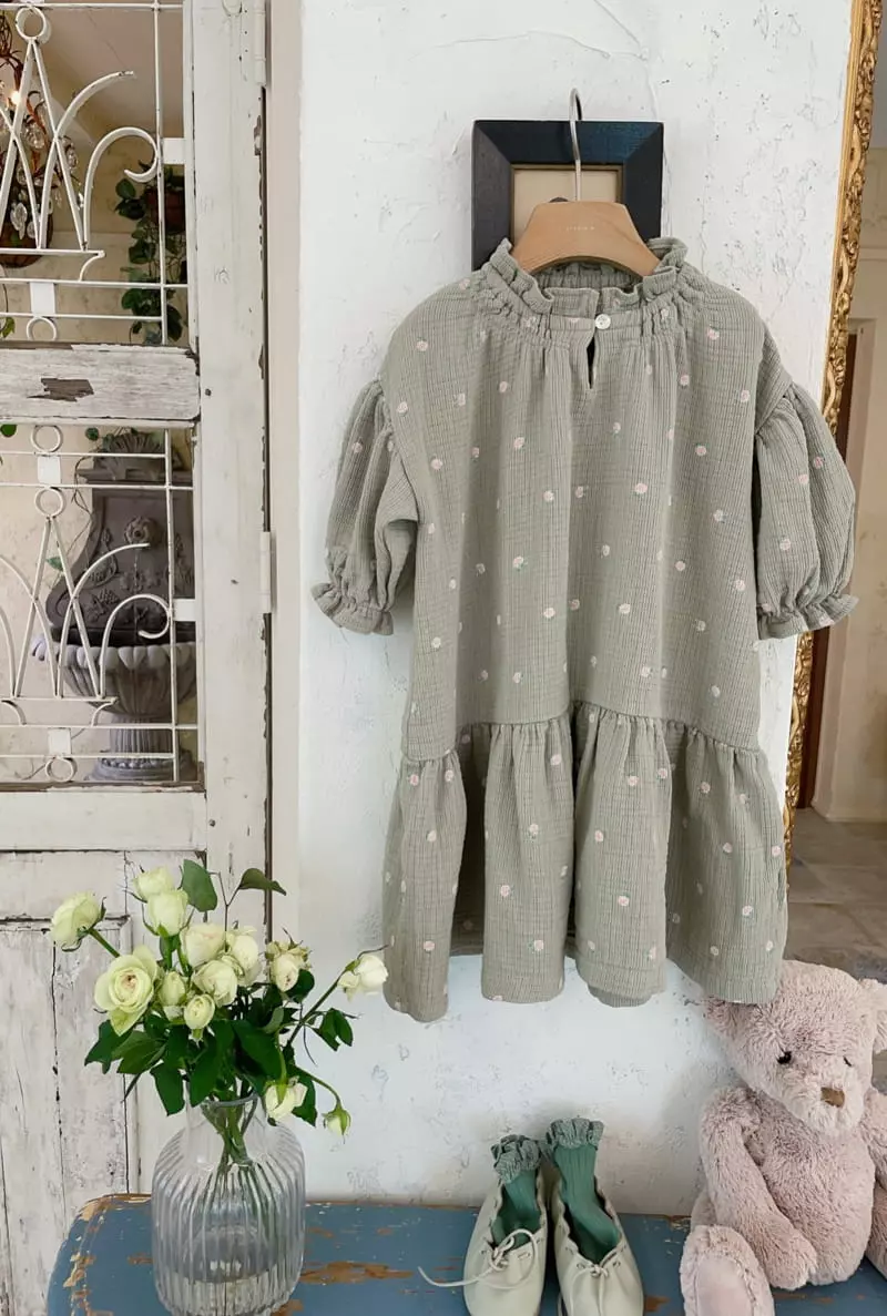 Studio M - Korean Children Fashion - #discoveringself - Nature Wrinkle One-piece - 12