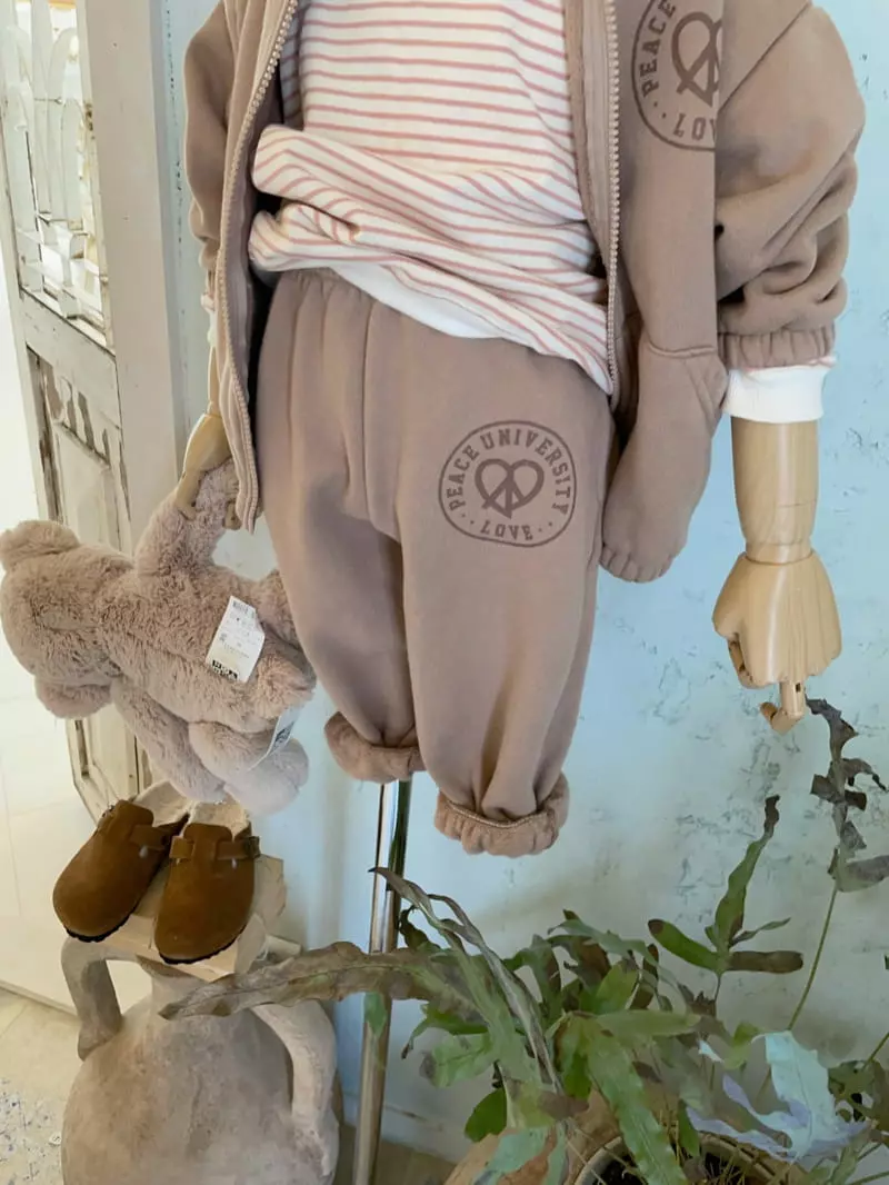 Studio M - Korean Children Fashion - #minifashionista - Ecru Fleece Pants - 9