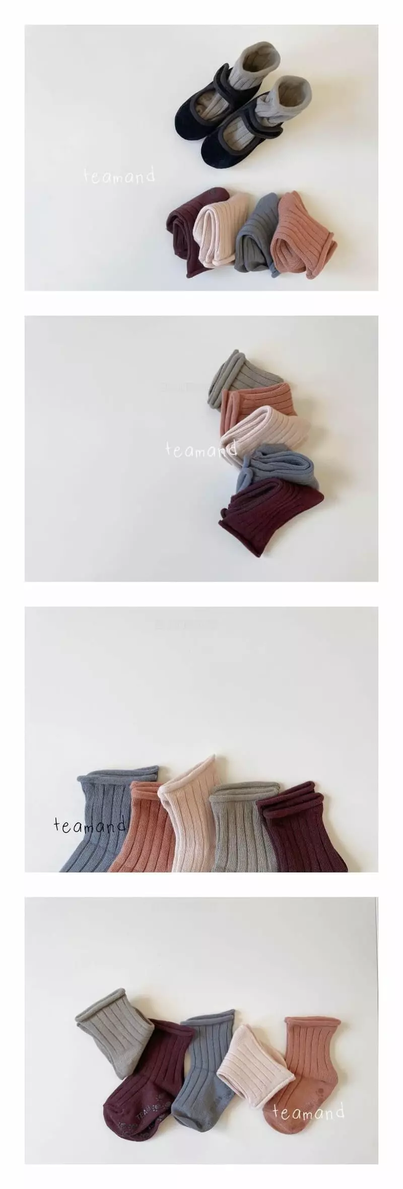 Teamand - Korean Children Fashion - #childofig - Dar Rib Doldol Socks Set
