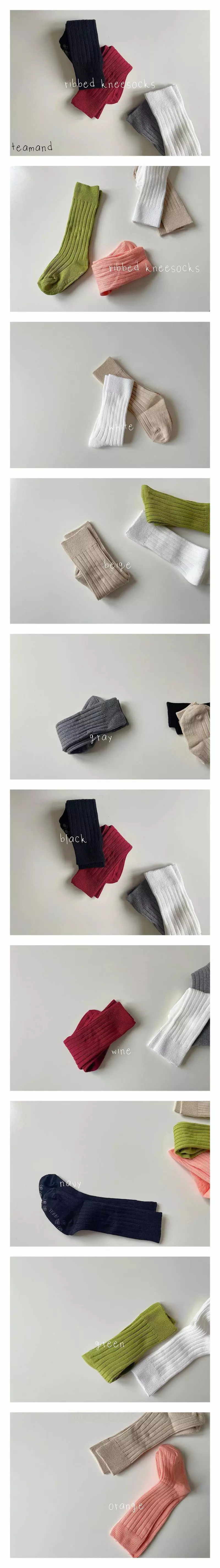 Teamand - Korean Children Fashion - #discoveringself - Muzi Rib Knee Socks