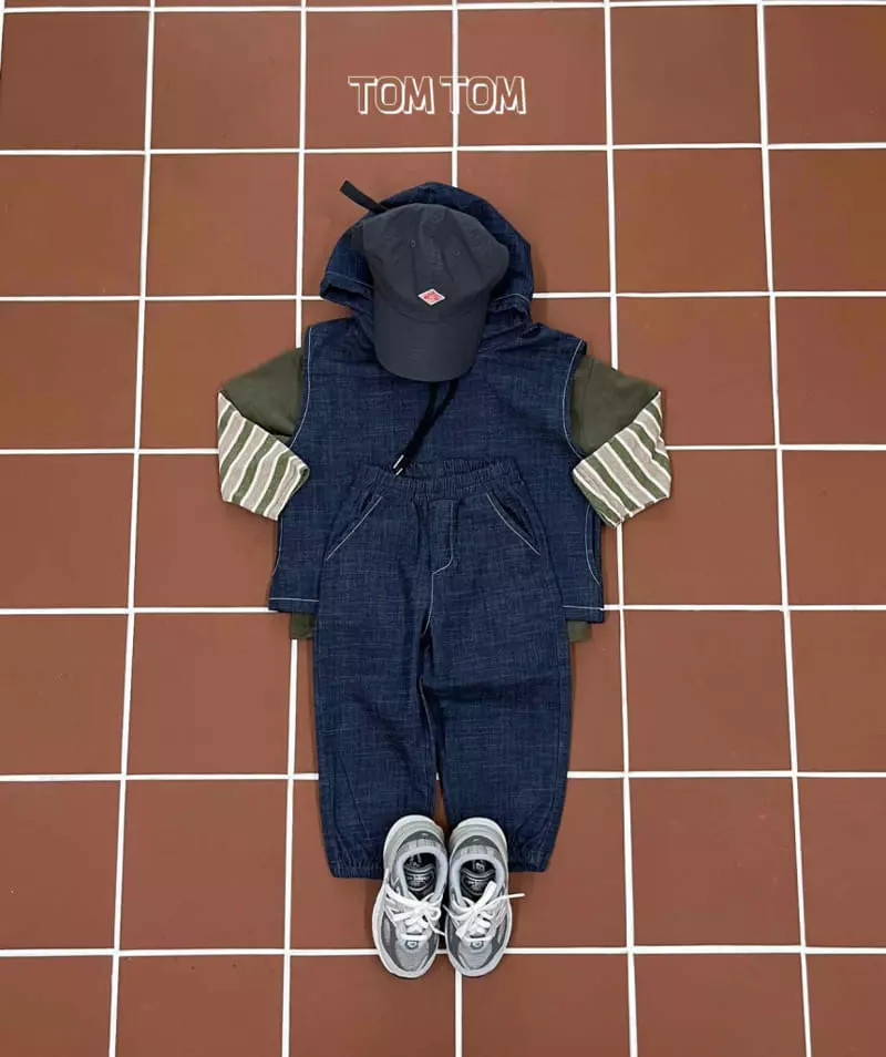 Tom Tom - Korean Children Fashion - #littlefashionista - Stone Top Bottom Set - 3