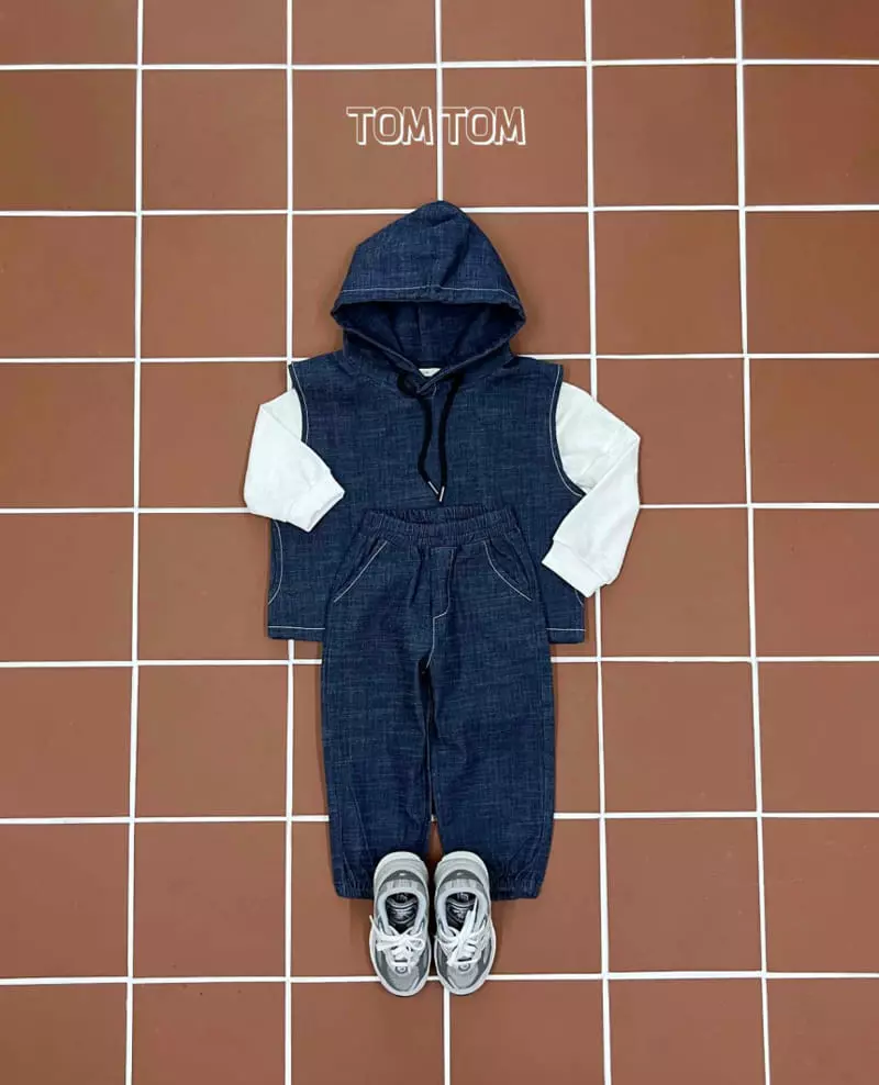 Tom Tom - Korean Children Fashion - #littlefashionista - Stone Top Bottom Set - 4