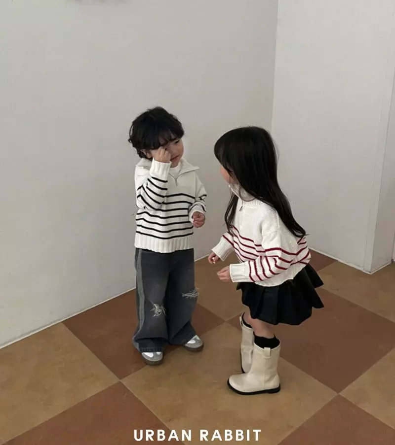 Urban Rabbit - Korean Children Fashion - #designkidswear - Half Zip-up Knit - 10