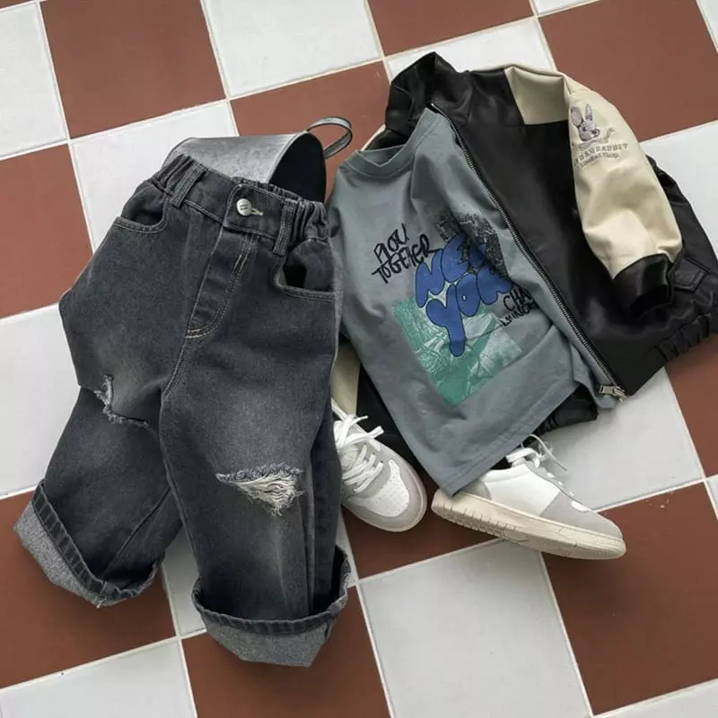 Urban Rabbit - Korean Children Fashion - #designkidswear - Demage Jeans - 4