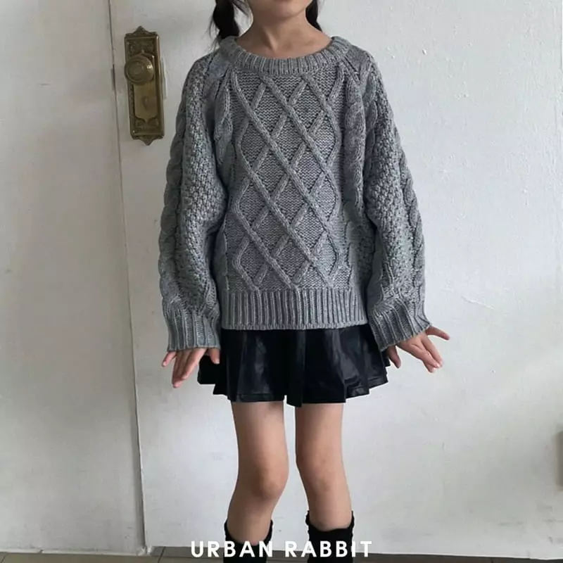 Urban Rabbit - Korean Children Fashion - #kidsshorts - Loose Twist Knit Tee - 12