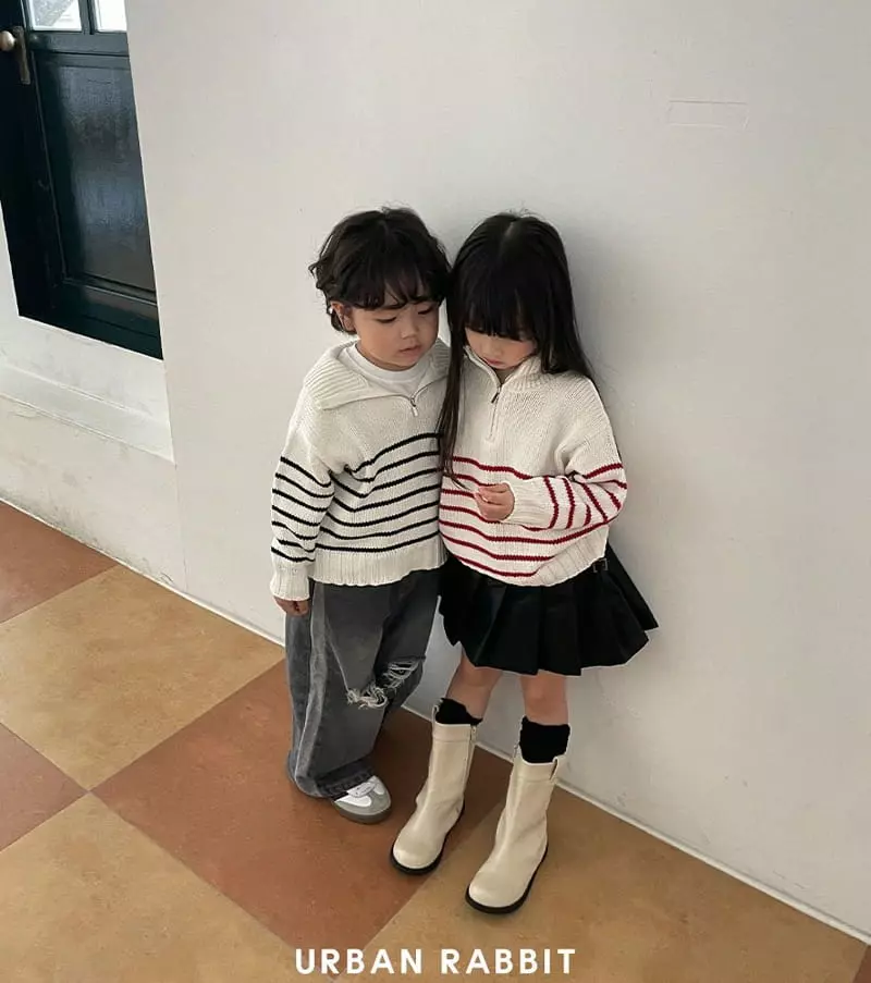 Urban Rabbit - Korean Children Fashion - #magicofchildhood - Half Zip-up Knit - 2