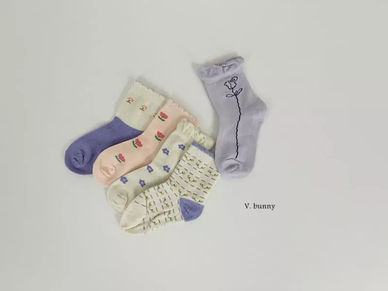 V Bunny - Korean Children Fashion - #Kfashion4kids - Lavendar Socks Set - 10
