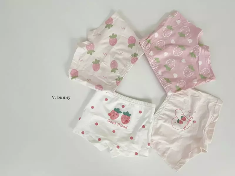 V Bunny - Korean Children Fashion - #childofig - Good Strawberry Underwear Set - 6