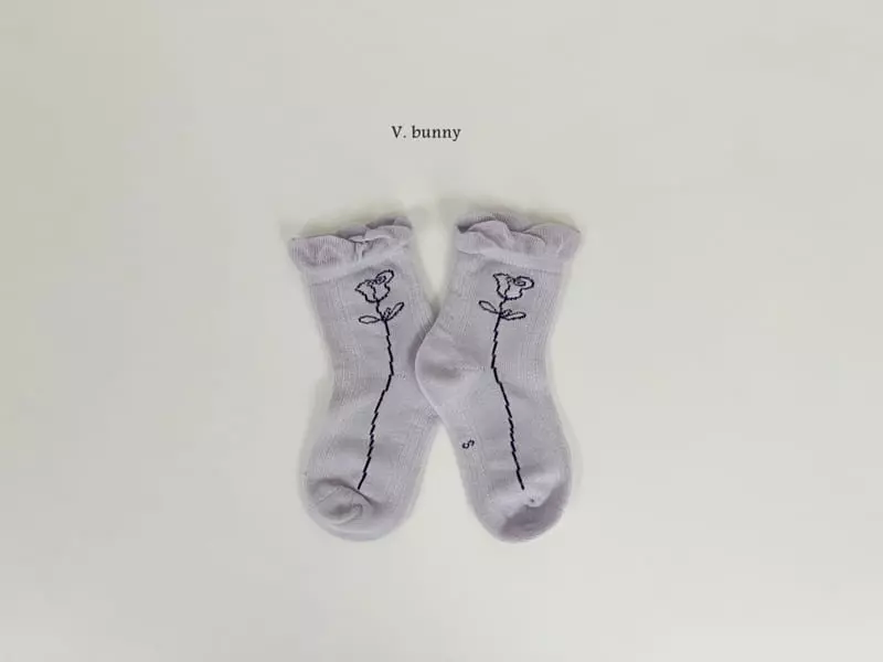 V Bunny - Korean Children Fashion - #childrensboutique - Lavendar Socks Set - 3