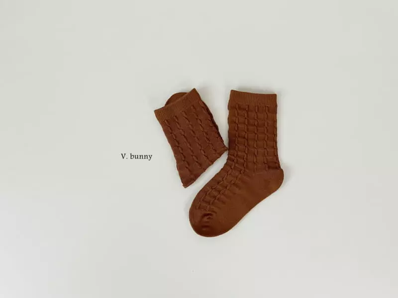 V Bunny - Korean Children Fashion - #designkidswear - Waffle Socks Set - 7