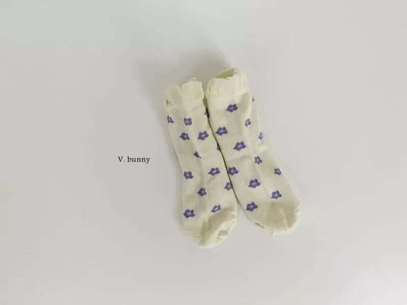 V Bunny - Korean Children Fashion - #childrensboutique - Lavendar Socks Set - 4