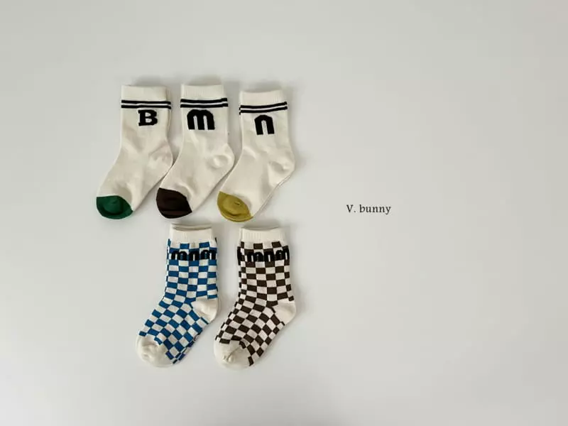 V Bunny - Korean Children Fashion - #designkidswear - M And M Socks Set - 11