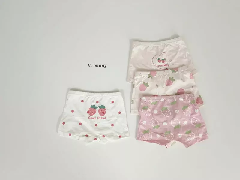 V Bunny - Korean Children Fashion - #designkidswear - Good Strawberry Underwear Set - 8